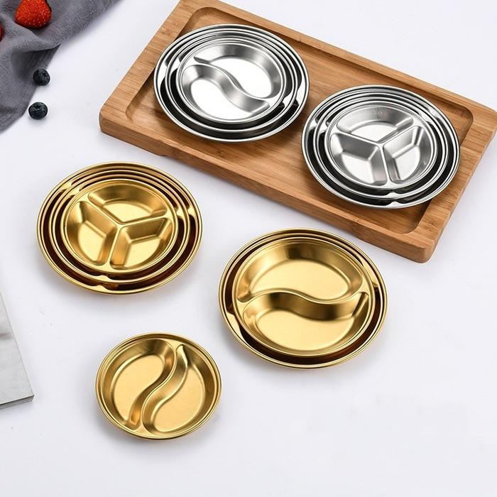 10PCS/SET Piring Sambal Kecap Asin Manis Saos Kacang Minyak Cabe Bawang Snack Stainless Mayonnaise