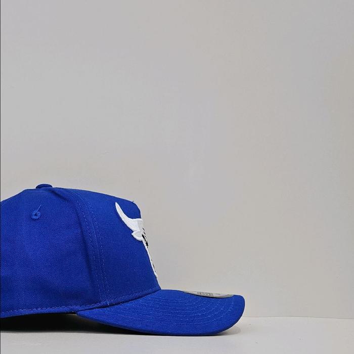 Topi Baseball Banteng Biru Bordir Putih
