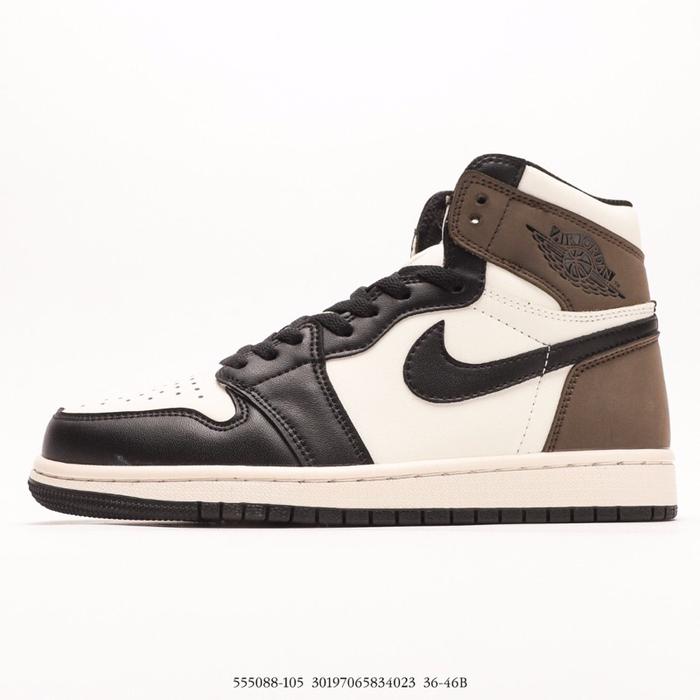 Air Jordan 1 High Dark Mocha Sepatu Sneakers Pria Wanita Model 555088-105 30197065834023 Ukuran 36-4