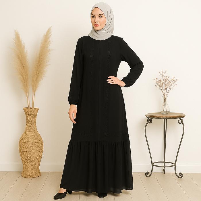 GAMIS JERSEY WANITA HITAM MERK RIBERA