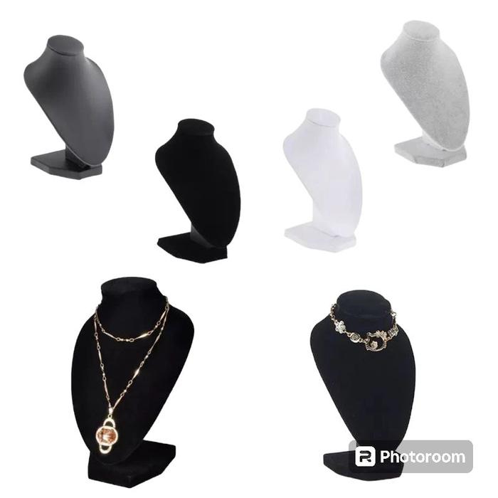 Display Kalung Bludru Besar Tempat Pajangan Anting Stand Bludru Aksesoris
