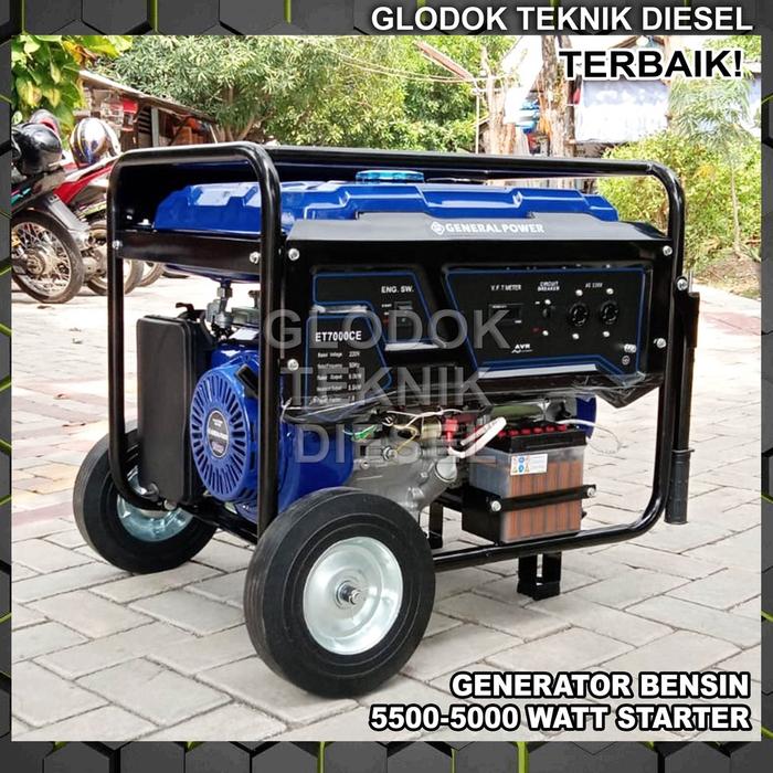 General Generator Genset 5500 5000 W ET 7000 CE Watt Electric Starter Start ET7000CE ORIGINAL TERBAI