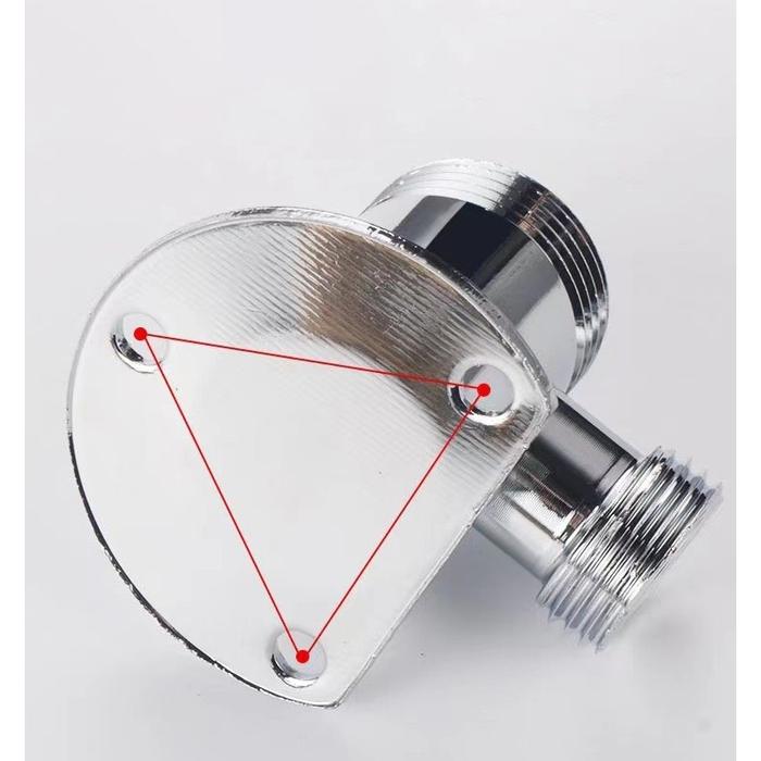 Bracket Tee Wall Shower Instalasi Luar Tanpa Bobok Tembok Bahan Kuningan Shower Arm Tee