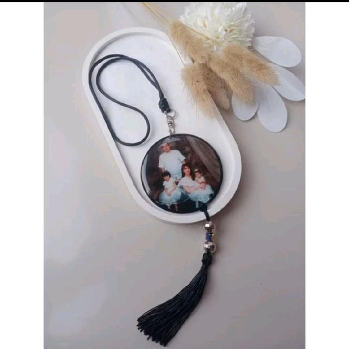 Gantungan spion mobil Custom Foto kamu Bulat Car