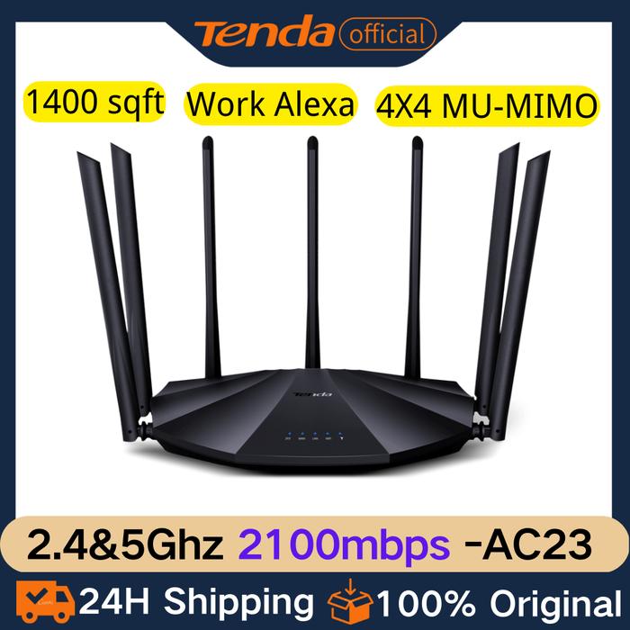 Tenda Wireless Router AC23 Dual Band Wifi Range Extender 7 External