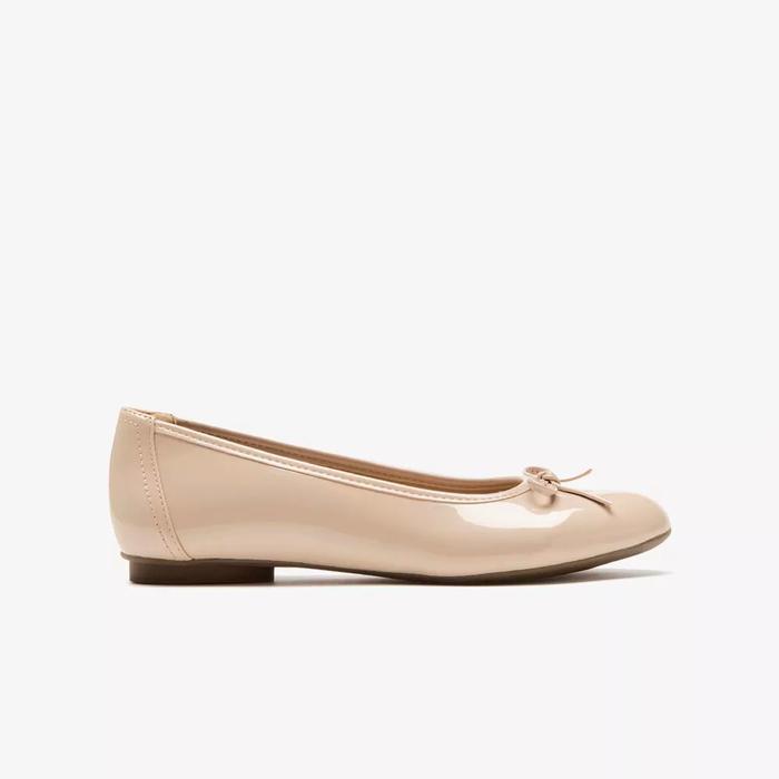 ROCKPORT Reagan Pump Bow Ori Flatshoes Wanita Leather - Beige Patent