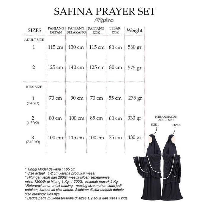 SAFINA - KHANSA - SHAFIYYAH Prayer Set KIDS Mukena Anak by Atelier Angelina