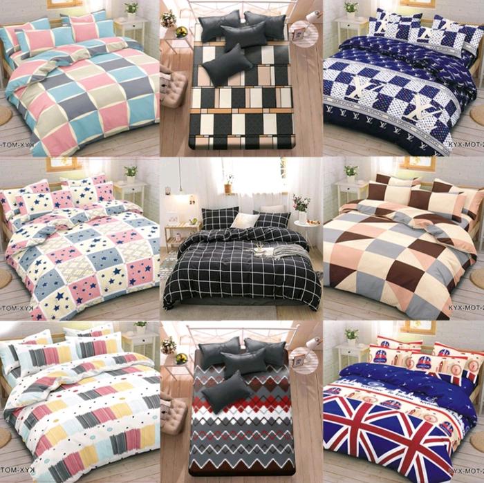 sprei kekinian Aesthetic 180x200x20 cm (Kasur No 1) = Double 160x200x20 cm (Kasur No 2) =Queen 120x2