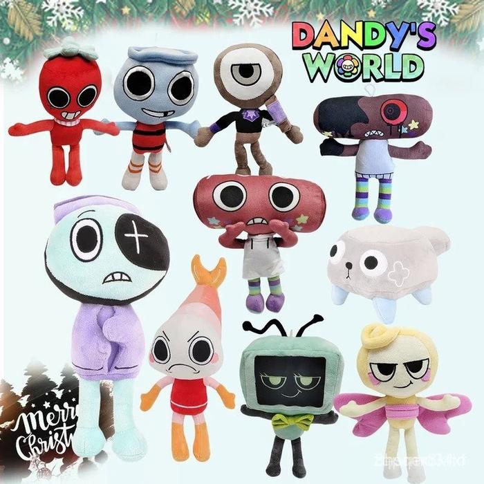 MyRytanda 30cm Dandy's World Plush Toys Dandy World Scrap Stuffed Plushie Horror Game Goob Pebble Fu