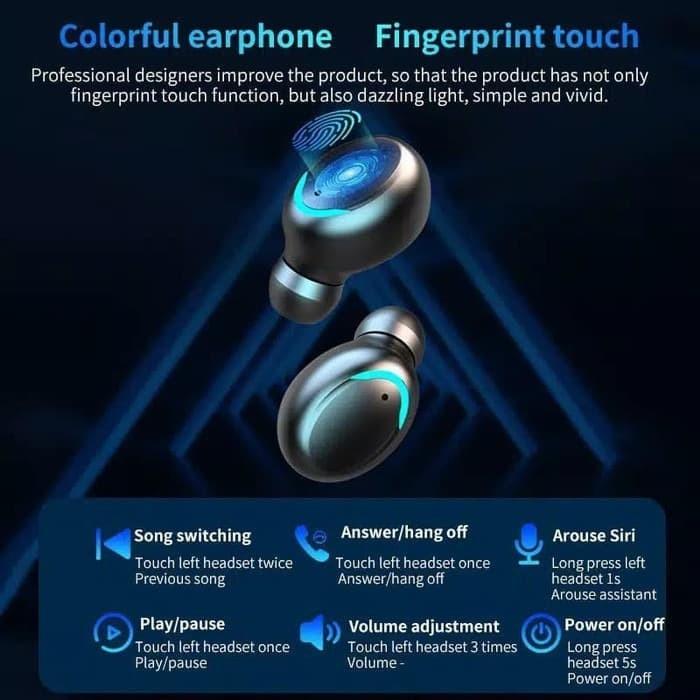 Headset TWS Waterproof Plus Powerbank Wireless Bluetooth 5.0 in Ear F9 Earphone Wireless F9 ORIGINAL