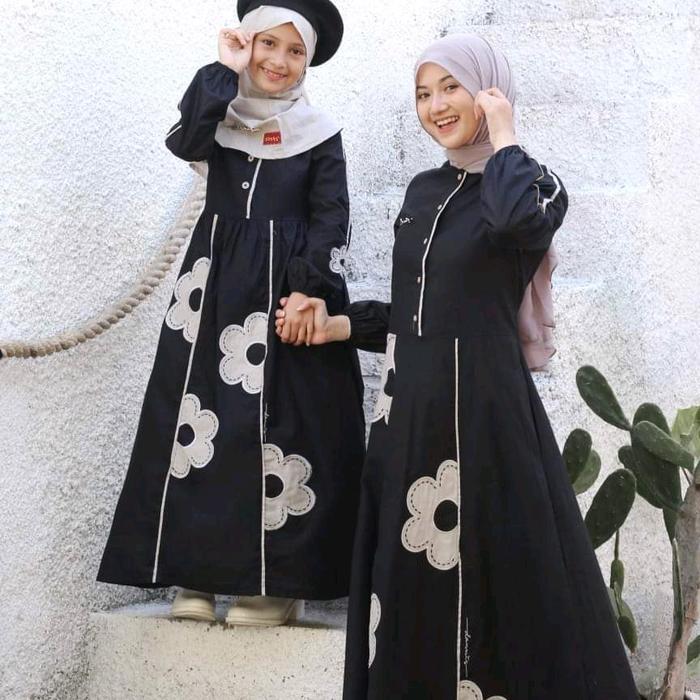 Gamis Dannis A240402 hitam, army dan light brown Muslim Wanita Dewasa