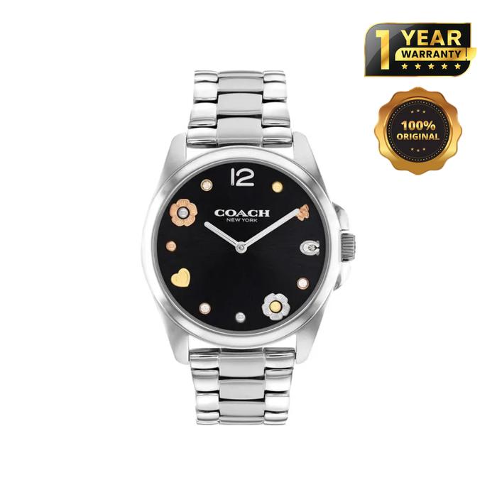 Coach Greyson Black Dial Silver Case Stainless Steel 14504024