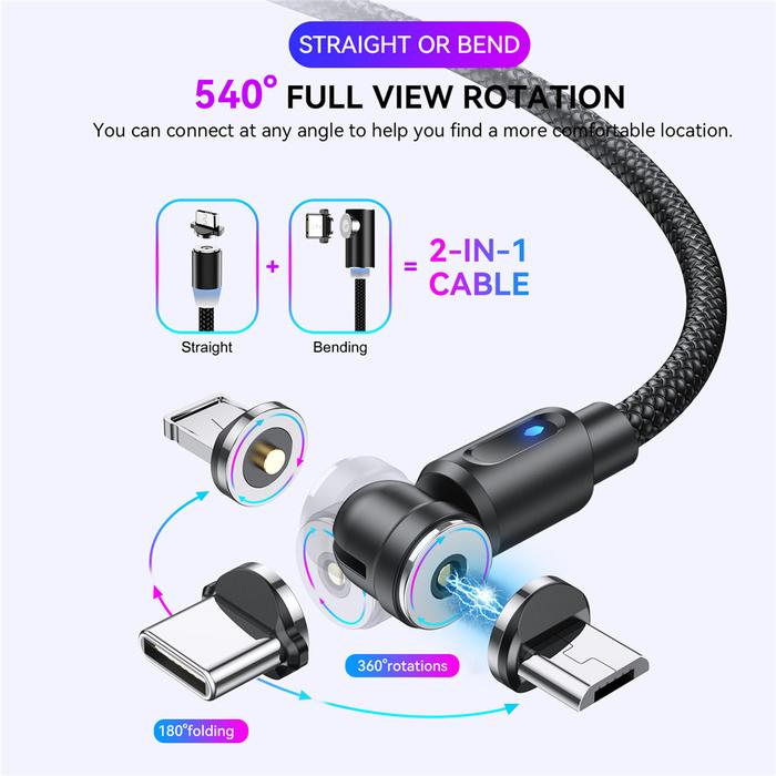 USLION Magnetic Cable USB Type C Cable Fast Charging For Iphone