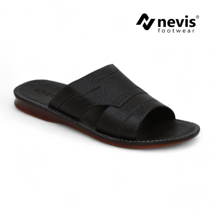 Sandal Cassual Pria Slop Nevis ABBAS Sendal Kulit Casual Santai Cowok Keren Jepit Kasual