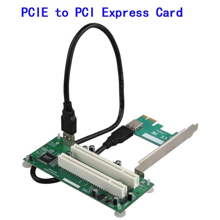 On Sale Desktop PCI-Express PCI-e to PCI Adapter Card PCIe to Dual