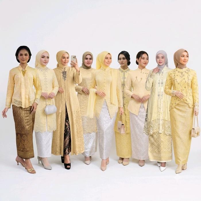 Atasan Kebaya Warna Butter Yellow | Seragam Kebaya Warna Butter Yellow | Kebaya Bridesmaid Warna But