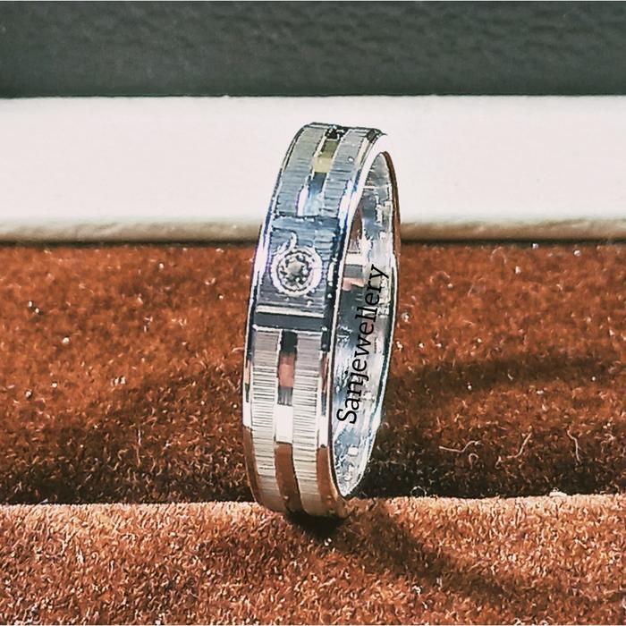 Cincin Platinum Cowok Kawin Perak Palladium Emas Pria Custom Nikah Tunangan 05Pt