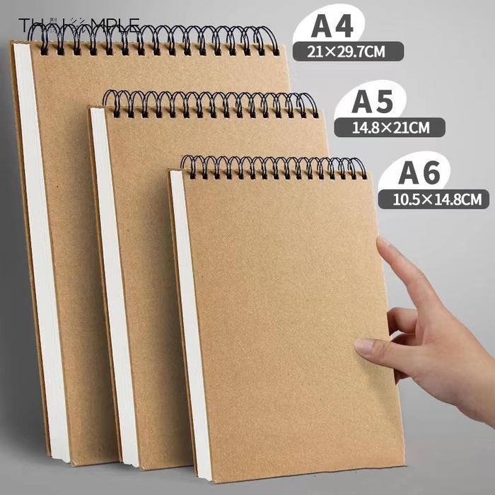 buku gambar A4-A5-A6/sketchbook A4/buku sketsa 30 LEMBAR Sketsa Vintage Aesthetic Cover Kraf-THIMPLE