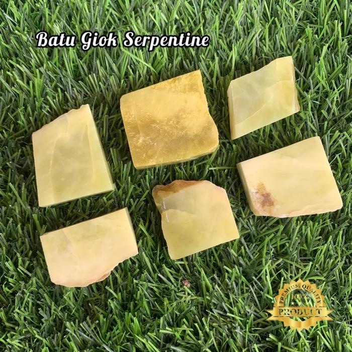 Bahan Batu Giok Serpentine Asli Natural / Bongkahan Batu Giok Serpentine / Lempengan Batu Giok Serpe