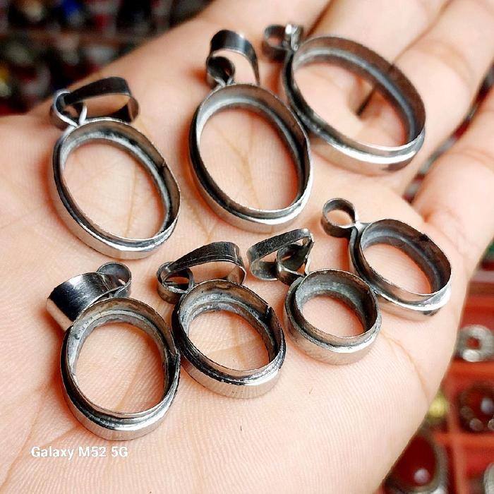 Ring liontin monel polos dim 12-25 mm /ring buat liontin batu akik