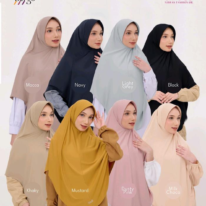NIBRAS HIJAB DAFLIEN BERGO BAHAN SPANDEK KHIMAR INSTAN BERGO POLOS