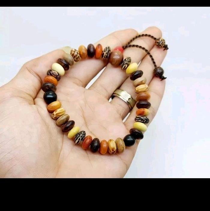 Gelang Kombinasi Kayu Motif Mentos