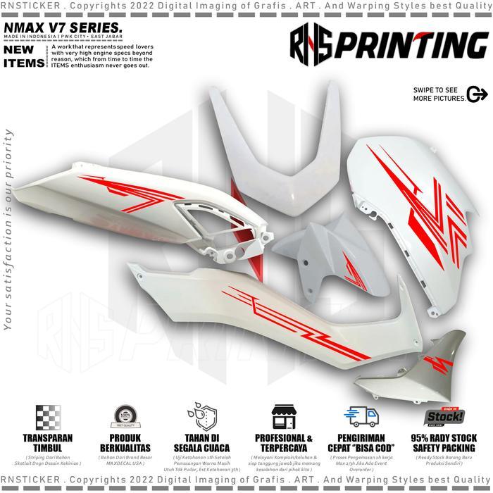 V7 Cutting Striping Nmax New Sticker Striping Variasi Nmax 2020-2023 Lis Simple Style Transparan