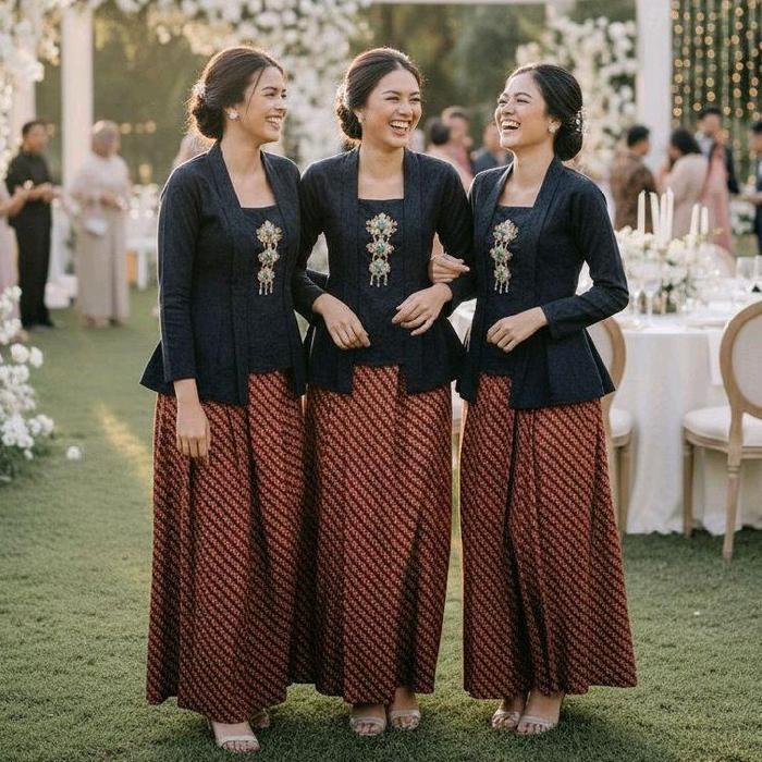 Setelan Kinanthi Sogan Batik Kebaya Set Kutubaru Klok Bridesmaids