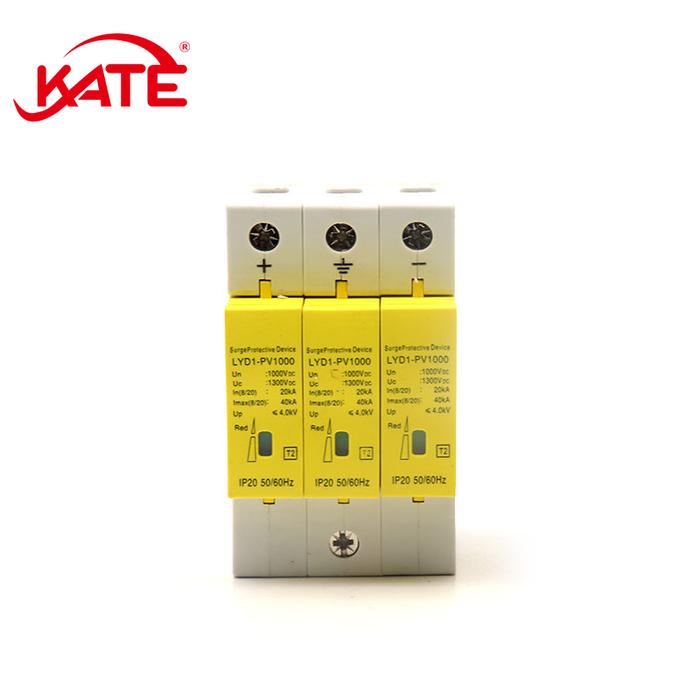 DIN Rail SPD Photovoltaic Solar DC Surge Protector 3P Arrester 1000V
