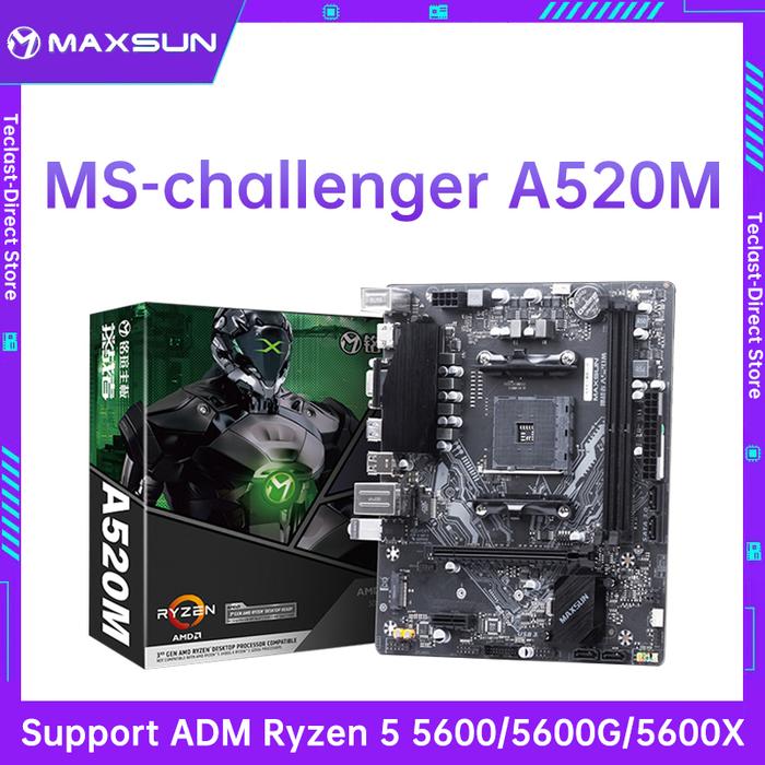 MAXSUN Motherboard AMD A520M RAM DDR4 M.2 USB3.2 STAT 3.0 Support