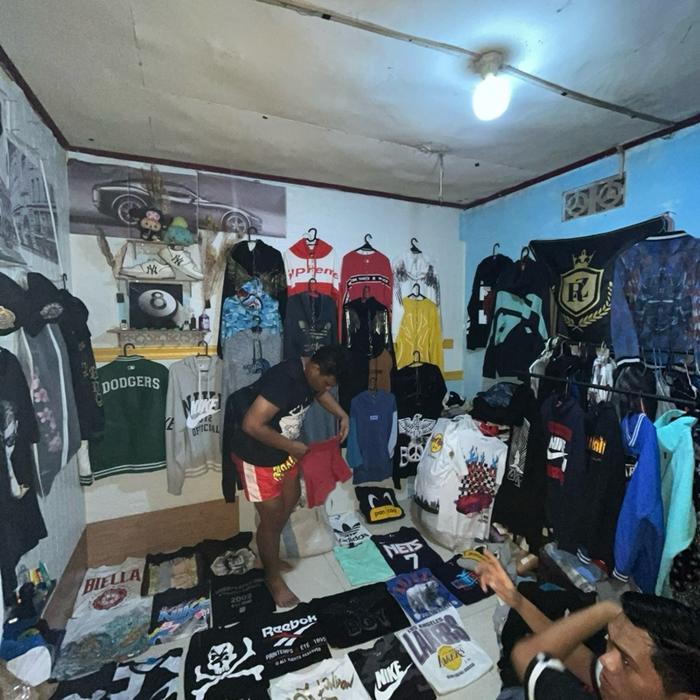 baju seken  Pria Katun Panjang Setelan Celana Hitam Wanita Wearpack Safety Pendek