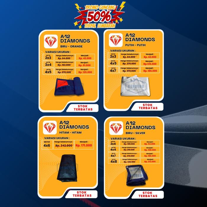 PROMO 50% TERPAL LEMBARAN A12 KOREA ASLI | TERPAL TRUK | TERPAL TENDA ANGKRINGAN | TERPAL MURAH