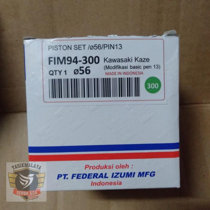 Piston Kit Fim 94 Pin 13 Diameter 56 Kaze Untuk Rubahan Vario,Beat,Scoopy,Abs Revo, Jup Z, Vega Zr,