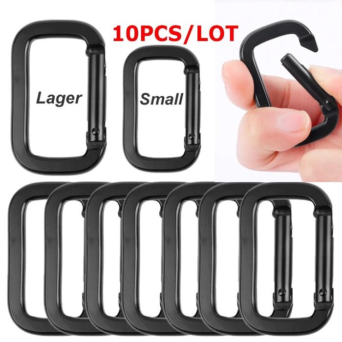 5/10pcs Carabiner Buckle Square-Ring Spring Carabiner Snap Hook Clip
