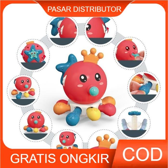 Pasar Distributor  OCTOPUS TOYS 10IN1 SMB318 Octopus Rotation Figure Octopus Toys Kids  Perempuan - 