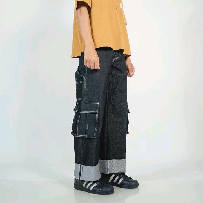 Carparion Carpenter Denim Wanita pria Premium Kekian Jeans Slim Celana Distro Cowok Panjang Casual F