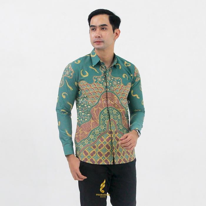 BATIK PRABUSENO Motif Sasmita Lengan Panjang Pria Slimfit Premium Modern Style Mewah 2025 Anak Muda