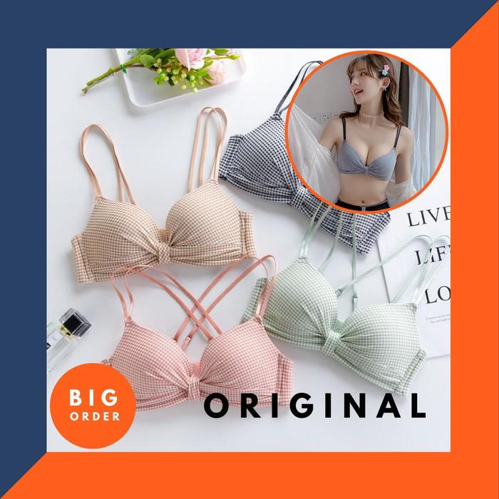 BH Bra Wanita Underwear Cewek Kutang Wanita Motif Pita Lucu Bra Premium BH21