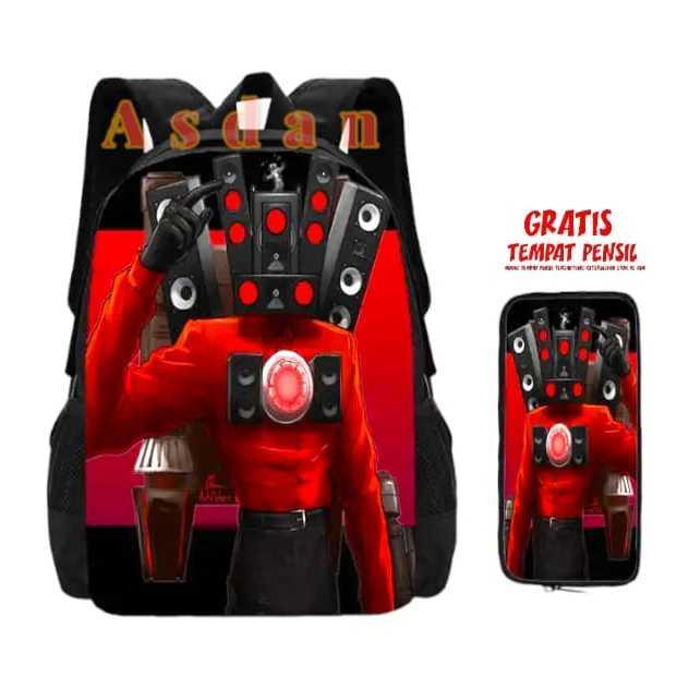 Skibidi Toilet Speakerman Ransel Anak-anak Tas Sekolah Anak Laki-laki untuk Remaja Anak Ransel Tas P