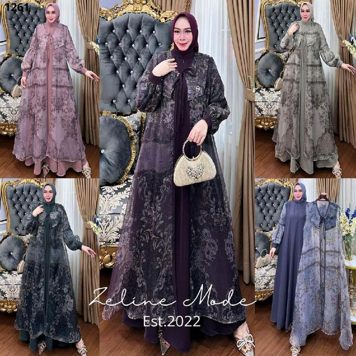 Gamis rompi  Plat gold Zeline Mode