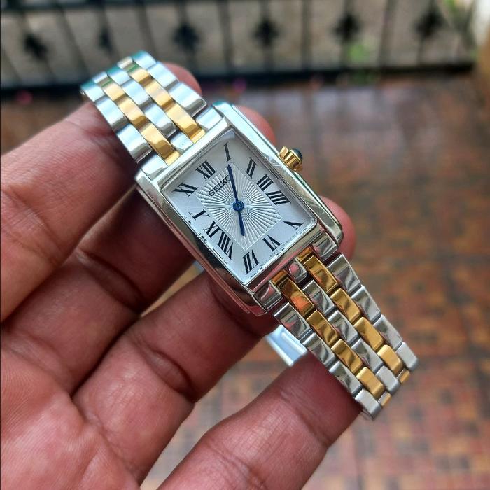 Seiko Tank SWR087 P1 Twotone citizen orient star bulova tissot longines hamilton mido president 5 sp
