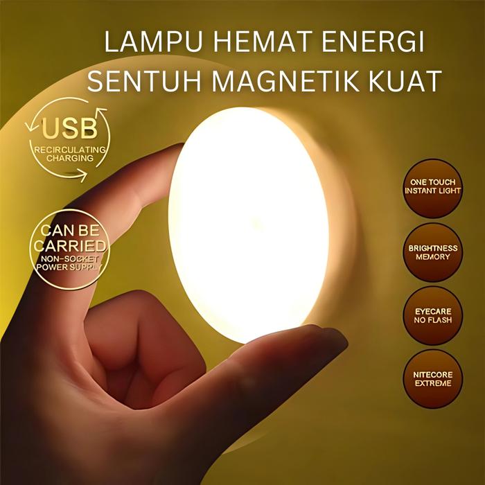 (MI) Lampu LED Sensor Gerak Tubuh Tempel Serbaguna Lampu Tangga Lemari Dapur