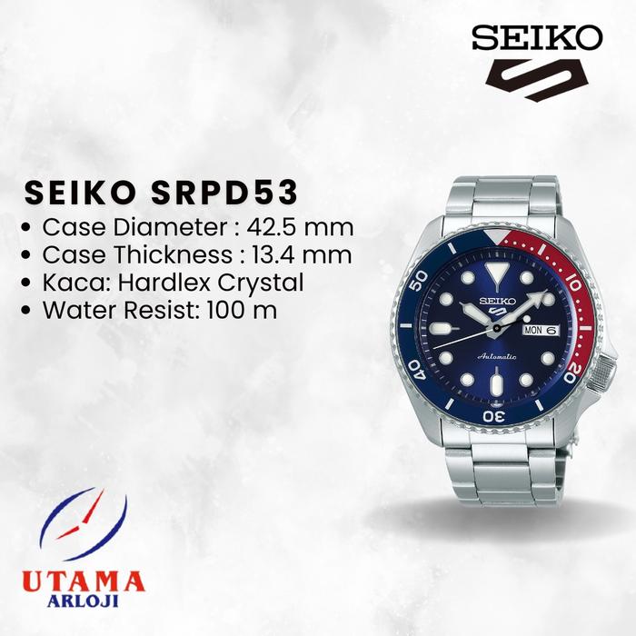SEIKO 5 Sport SRPD53 "Pepsi" Jam Tangan Otomatis PRia