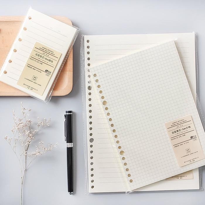 A5 20 Ring Binder Transparan Aesthetic Sampul Loose Leaf Binder Paper A5 Notebook Refill Kertas