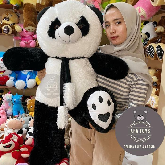 PREMIUM (READY) terjamin Boneka Panda Kombinasi Jumbo 90 cm Telapak Syal Dolls Set Hadiah Toys terla