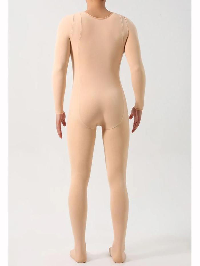 Uni Thin Thick Fleece Bodystocking Autumn Winter Warm Catsuit Zipper Open Crotch Bodysuit Tights Leo
