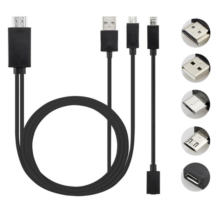 5 Pin 11 Pin 1080P MHL Micro USB To HDMI Cable Adapter Converter For