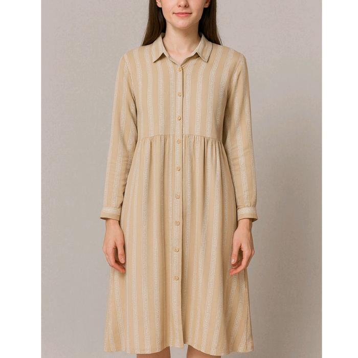 dress Maxi MINE button down shirt gaun branded wanita