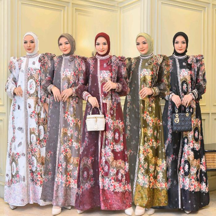 gamis lediza terbaru serian 5 warna model terbaru