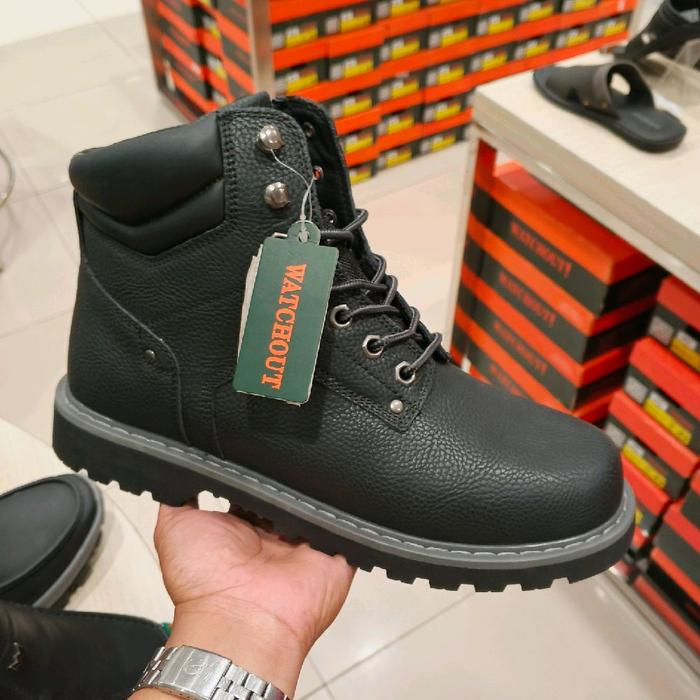 WATCHOUT SEPATU PRIA BOOT KULIT TALI  ORIGINAL